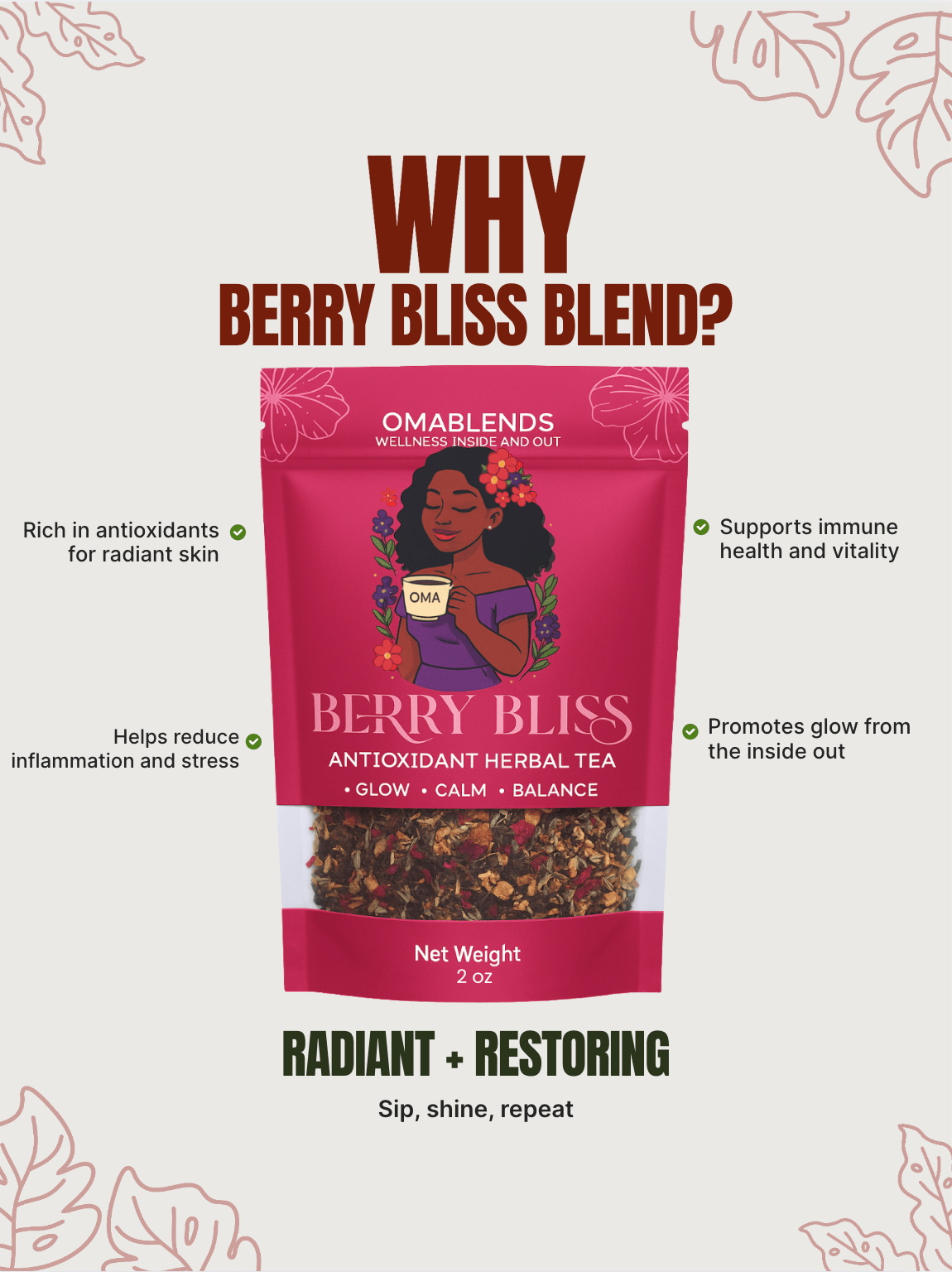 Berry Bliss: Antioxidant Tea Blend - Omablends